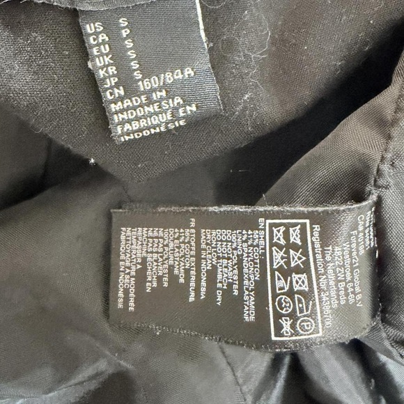 Forever 21 Black tailored blazer fitted jacket size small preppy work casual - Picture 5 of 9